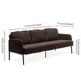 thumbnail image 2 of 67'' Polyester Fabric Sofa, Modern 3 Seater Upholstered Sofa with Side Bags, Comfy Small Couches for Small Space Living Room, Bedroom, Office, Apartment, Brown, 2 of 6