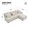 thumbnail image 6 of Modern L-shaped Corduroy Sofa with Reversible Chaise,4-seat Upholstered Sectional Indoor Furniture,Convertible Sleeper Couch with Pillows for Living Room,Apartment, 6 of 6