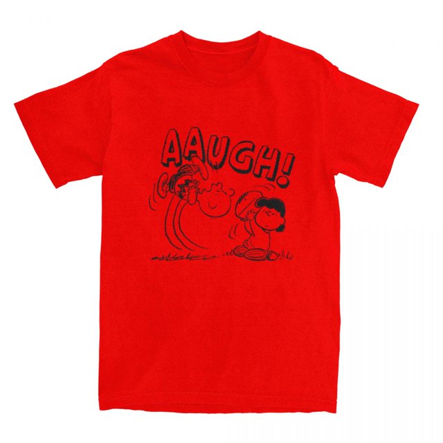 Camisetas de Peanuts, Charlie Brown, Lucy Football Kick Aaugh Snoopy para hombres y mujeres, camisetas de cuello redondo, 100 % algodón, talla 6XL