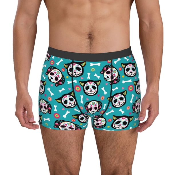 Fotbe Skull Cat Calzoncillos Tipo Boxer con Bolsa de Soporte Total para Hombre, X-Temp Fresco, Transpirable y de Secado Rápido-X-Large