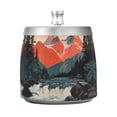thumbnail image 7 of Yayeee Ashtray with Lid for Cigarette Smokeless Stainless Steel Home Ash Holder, Mountains at Dawn, 7 of 7