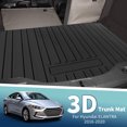 thumbnail image 2 of Unique Bargains Flat Face Cargo Liner Rear Trunk Mat Trunk Cargo Luggage Boot Tray Mat Vertical Stripes Pattern for Hyundai Elantra 2016-2020 Anti-Slip, 2 of 7