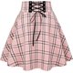 thumbnail image 1 of Plaid Skirts for Womens Irregular Hem Lace Up Short Gothic Skirts Tartán rosado XL Tartán rosado XL Xishao ropa, 1 of 2