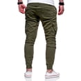 thumbnail image 2 of Men's Casual Loose Drawstring Pants Solid Color Long Harem Trousers with Pockets for Daily Wear and Relaxation Green trousers XXL, 2 of 4