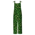 thumbnail image 5 of BiZtdJrK Wide Leg Linen Jumpsuits for Women St Patricks Day Outfits Funny Graphic Spaghetti Strap Rompers One Piece Pants with Pockets Green XXXXL, 5 of 6