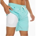 thumbnail image 3 of Men's Swim Trunks Board Shorts Quick Dry Mens Swimming Trunks with Compression Liner, 3 of 9