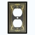 thumbnail image 2 of Metal Light Switch Plate Cover Elegant Victorian Black Yellow Frame FRA058, 2 of 13