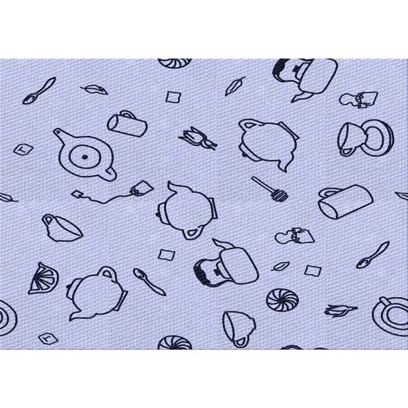 Ahgly Company Indoor Rectangle Patterned Heavenly Blue Area Rugs, 6' x 9'