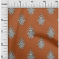 thumbnail image 1 of oneOone Cotton Silk Fabric Leaves|Floral & Paisley Block Print Sewing Fabric BTY 42 Inch Wide, 1 of 4