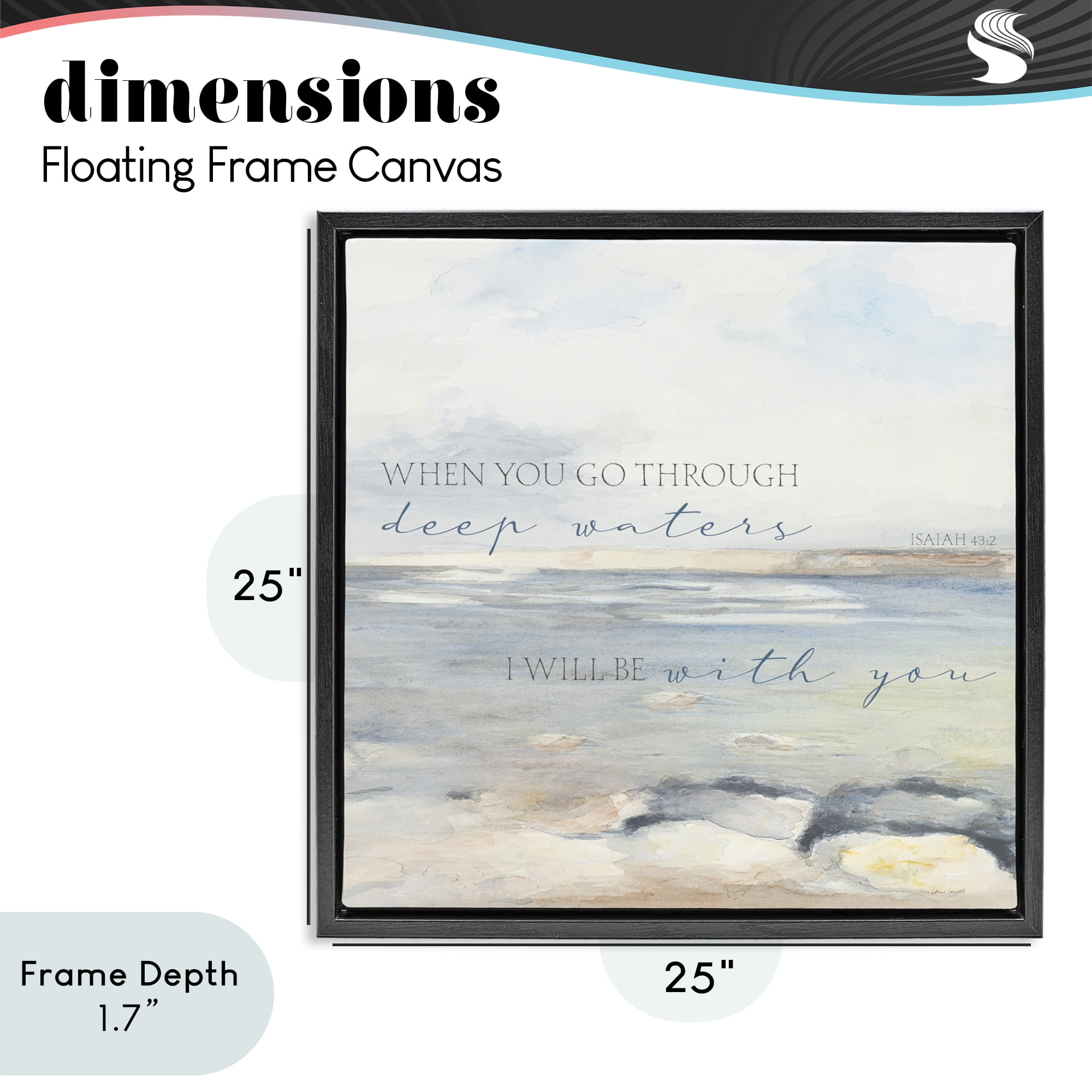 Stupell Industries Deep Waters with You Black Framed Floater Canvas Wall Art, design by Lanie Loreth