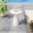 thumbnail image 3 of Fsbecl Round Metal Outdoor End Table, White, 3 of 8