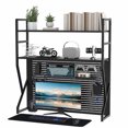 ORVELDIN Multi-Layer Pegboard Desk Shelf with Hooks and Storage Box, K ...