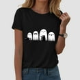 thumbnail image 2 of enyan Funny Halloween Tshirts Cute Spooky Season Fall Graphic Funny Tees Ghost Print T-Shirt Tops Black,XXXL, 2 of 5