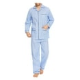 thumbnail image 4 of GLOBAL Men's Cotton Notch Collar Pajama Set with Pockets, 2-Piece, Sizes S to 3XL, 4 of 5