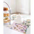 thumbnail image 4 of Pink Flowers Kitchen Dish Towels for Drying Dishes Set of 4, Spring Floral Butterfly Leaves Plants Rustic Plaid Waffle Weave Microfiber Hand Tea Bathroom Towels Quick Dry & Absorbent Towel 12x12, 4 of 7