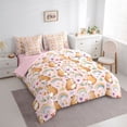 thumbnail image 3 of Homewish Girly Pink Cartoon Bedding Comforter Set 7-Piece for Kid, Kawaii Cute Capibara King Bedding Sets, Love Heart Rainbow Reversible Bed Sheets, Super Cozy Room Decor, 3 of 7