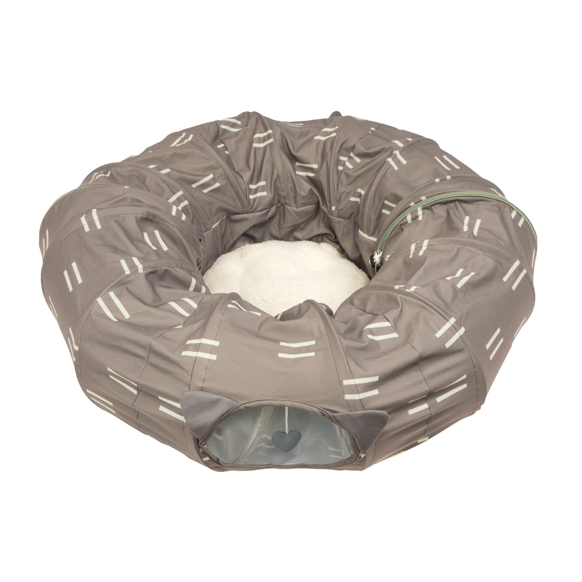 Kitty City Tunnel Cat Bed (Pattern) - brown