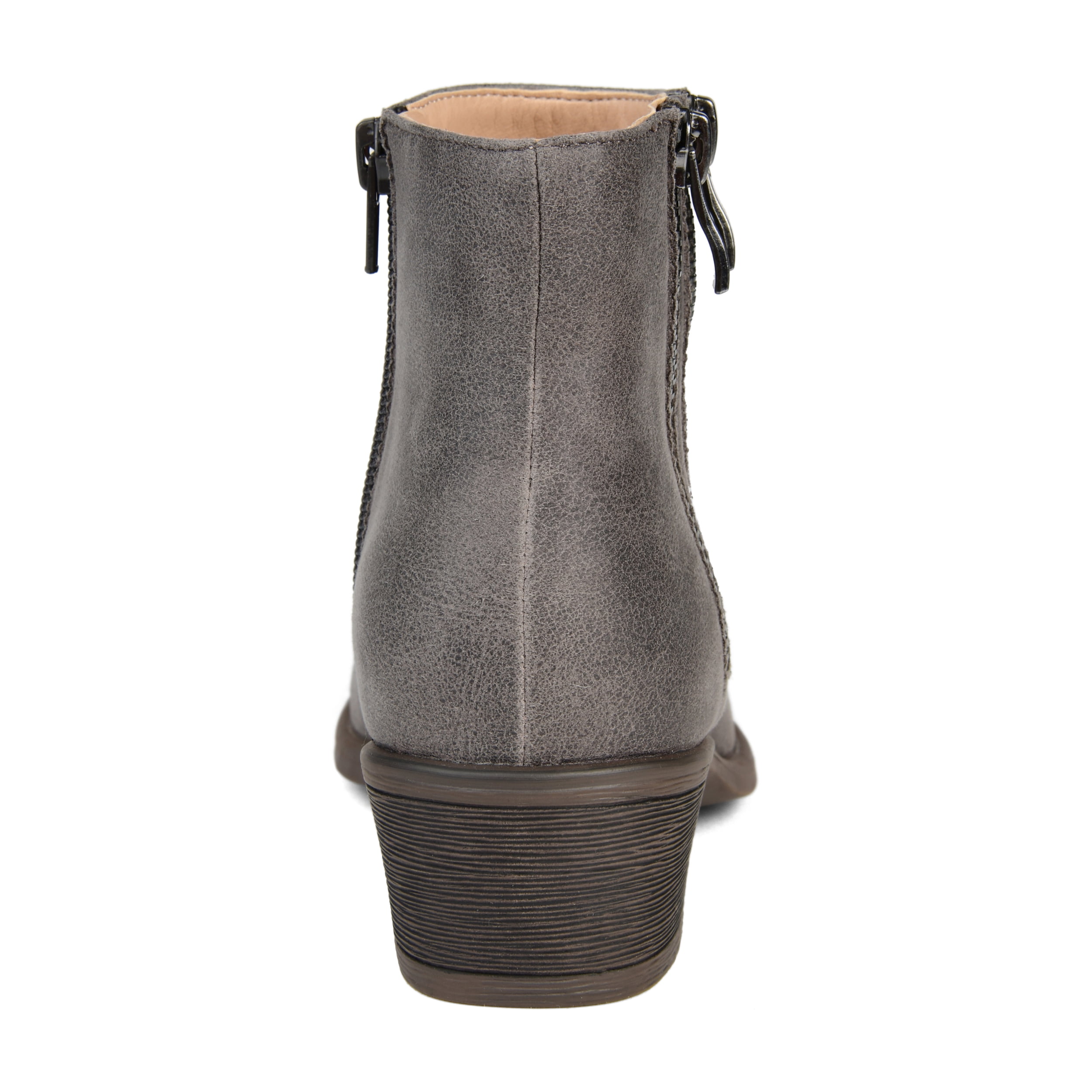 Journee Womens Jayda Inside Zip Stacked Heel Booties