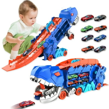 IHaHa Toddler Toys For 3 4 5 6 Years Old Boys Die Transport Truck Car Toys 64 Inch Race Track Boys Kids Toddler Car Toys Track Set Kids Boys Girls