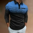 thumbnail image 1 of Blusa y camisa de manga larga con cuello vuelto para hombre, informal, estampada, con botones, de poliéster, 1 of 6