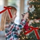 thumbnail image 4 of onlyliua Promoción de Temporada Lazo de Terciopelo de Navidad con Encaje para Árbol de Navidad, Decoración de Corona Navideña, Lazo para Disfrazarse de Fiesta Navideña, Horquilla para El Pelo, 4 of 6