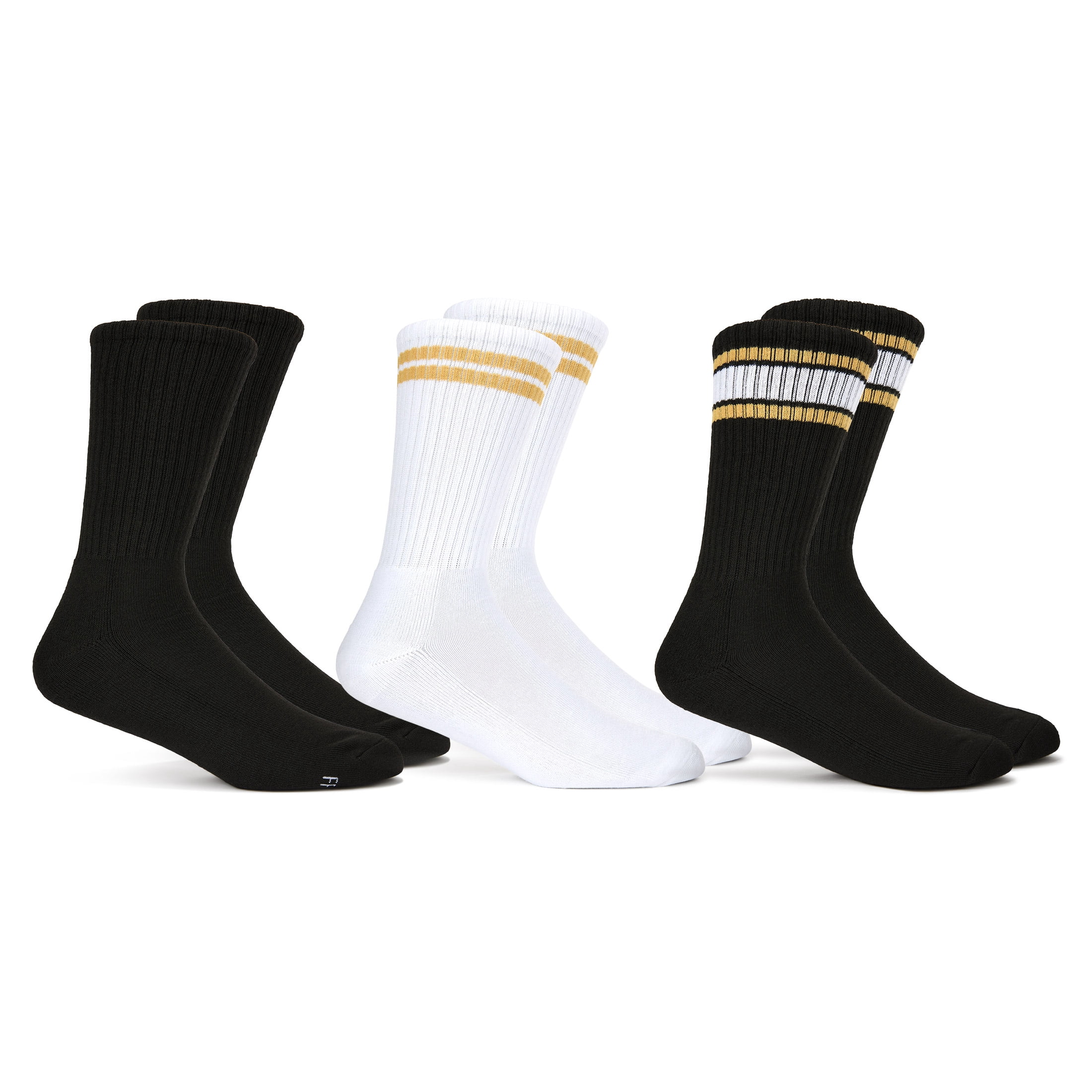 Fruit of the Loom Mens Gameday Crew Socks, 3-Pack, Sock Sizes 6-12