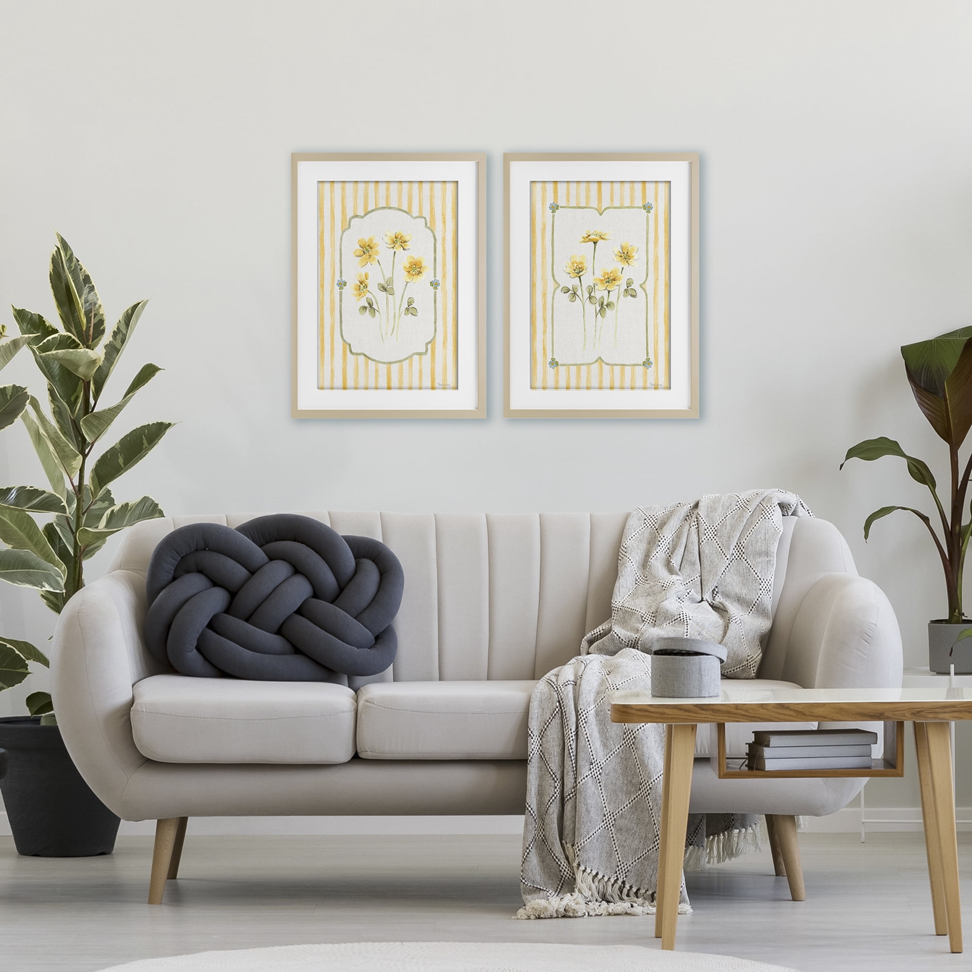 Stupell Industries Sweet Honey Blooms 2 Piece Birch Framed Print Under Glass Set, design by Beth Grove