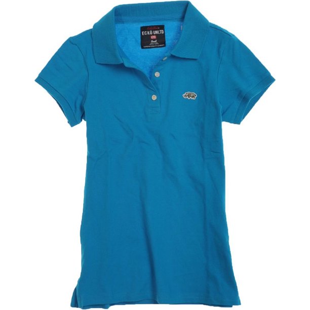 Ecko Unltd. Polo de piqué para mujer, azul, pequeño