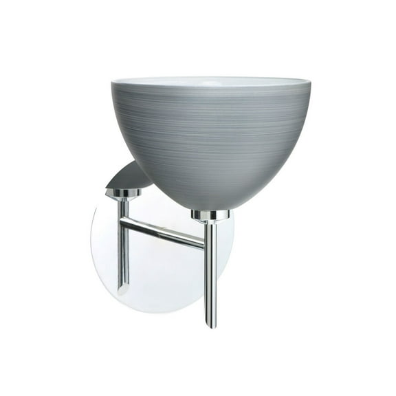 1SW-4679TN-LED-CR Besa Lighting Brella-One Light Mini Wall Sconce-6 Inches Wide by 7.25 Inches High-Chrome Finish-Titan Glass Color-LED Lamping Type