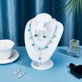 thumbnail image 4 of Bust Necklace Display Stand Multi-Function PU Leather Jewelry Display Holder White Jewelry Organizer DIY, 4 of 5