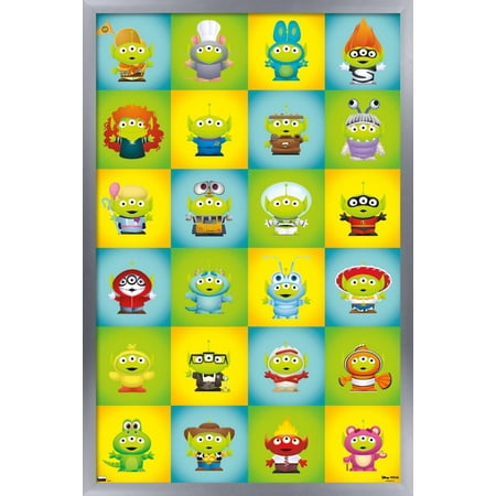 Disney Pixar - Aliens Group Wall Poster, 14.725" x 22.375", Framed