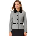 thumbnail image 1 of INSPIRE CHIC Manteau Caban d'Hiver pour Femme Élégant à Col Rabattu Contrastant avec Poches, Simple Boutonnage, Gris Pâle m, 1 of 6