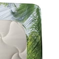 thumbnail image 3 of Ambesonne Coastal Fitted & Top Sheet Set with Shams, Palm Trees Island Shore, Green Aqua Coconut, 3 of 4