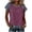 Purple, variant on Womens Short Sleeve Waffle Knit Top Denim Trim, Raglan Sleeve Summer Round Neck Tees Casual Layered Look T-Shirts for Daily Wear Soft Jean Inspired 2026 Fashion