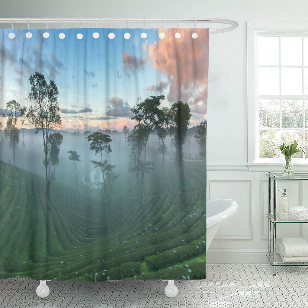 Cynlon Sikkim Green Darjeeling Tea Plantations In Morning White Kenya Bathroom Decor Bath Shower Curtain 60x72 Inch Walmart Com Walmart Com