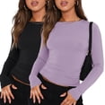 thumbnail image 1 of Crop Workout Tops for Women Pack Summer Short Sleeve Gym Athletic Compression Shirts Cute Tight Basic Tops Tee, 1 of 6
