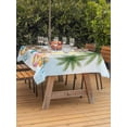 thumbnail image 3 of Outdoor Tablecloth with Umbrella Hole for Patio/Picnic/Party/Camping, Summer Beach Surfboard Waterproof Table Cloth Rectangle Table Cover Washable, Tropical Palm Tree Swimming Ring (54"x 80"), 3 of 9