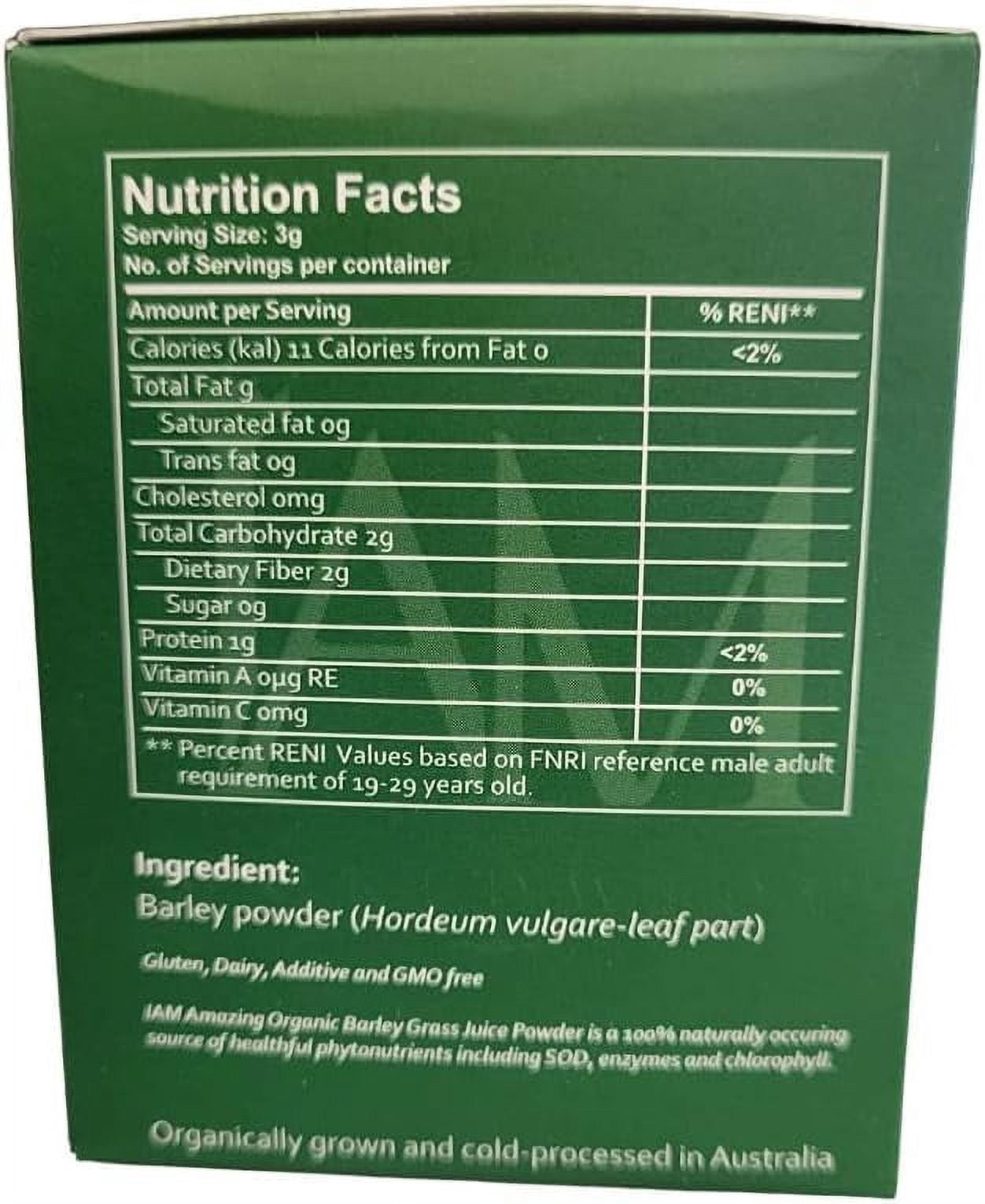 IAM Amazing Pure Organic Barley Powdered Drink Mix from Australia (10 sachets)