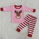 thumbnail image 1 of Ropa de Boutique para niños, pijamas con bordado navideño de Papá Noel, mangas Rojas, grises, traje de niña, pantalones de lunares, conjunto para niños, 1 of 4