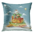 thumbnail image 1 of RYLABLUE Livre d'Imagination et de Lecture Ballon Air Chaud Escaliers Jeter Taie d'Oreiller Housse de Coussin, 1 of 1