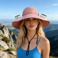 thumbnail image 2 of MOAOASPER Wide Brim Solar Fan Sun Hat For Men, Breathable UV Protection Cooling Cap, For Fishing Hiking Camping, Outdoor Summer Sun Hat, 2 of 6