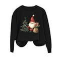 thumbnail image 5 of Women's Casual Crew Neck Christmas Sweatshirt Loose Soft Long Sleeve Pullover Tops Black M, 5 of 6