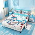 thumbnail image 2 of meiyoeat Watercolor Baseball Cream Bed Sheets For Kids,Ball Ice Drip Full Size Sheets For Boys,4 Pieces, 2 of 6