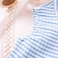 thumbnail image 7 of Toddler Girl Clothes 1-6 Years Girls Outfit, Short Sleeve Ruffle Bowknot Top+Floral Wide Leg Pants 2Pcs Spring Summer Set Light Blue 2-3 Years, 7 of 7
