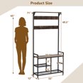 thumbnail image 4 of Costway 71" Coat Rack Hall Tree with Shoe Bench Industrial Entryway Storage Shelf with Hooks, 4 of 10