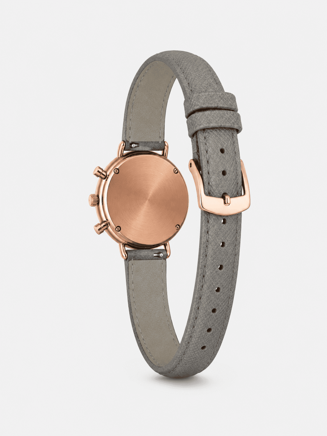 Rose Gold Plated Watch with Gray Ombre Dial 12 Stones PU Strap – WM2015013