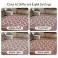 thumbnail image 7 of ODIKA 6'x9' Washable Area Rug Easy Care, Non-Shedding, Boho Trellis Vintage Distressed Frame Scroll Border Mauve Dusty Refined for Queen Size Bedroom Under Bed Master Suite, 7 of 7