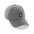 thumbnail image 1 of Daxton Old English 3D Alphabet Letters Numbers Initial Baseball Dad Hat - Light Grey, Letter B, 1 of 2