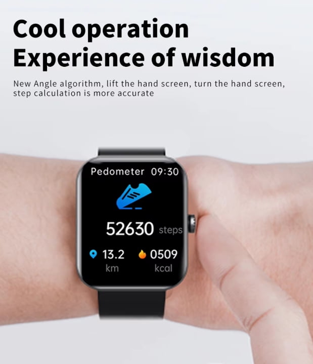 LAATIKUI Smart watch Android and Apple, IP67 waterproof, suitable for women and men's exercise mode, 1.91-inch fitness exercise tracker, answer/make calls/smart reminders