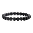 thumbnail image 1 of Xiao Hua Pulsera de cuentas hecha a mano, adecuada tanto para hombres como para mujeres, pulsera de cuentas de piedra de cristal natural de 8 mm (negro mate), 1 of 4